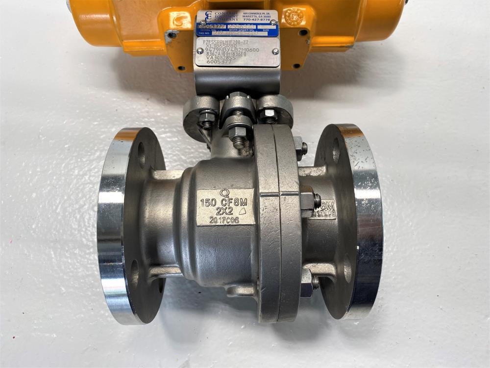 Quadrant 2-Piece 2" 150# CF8M Ball Valve F2FSSRRLH1F200 w/ Hytork 186